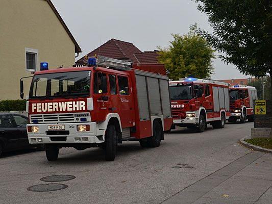 Die Feuerwehr beim Brandeinsatz in Biedermannsdorf