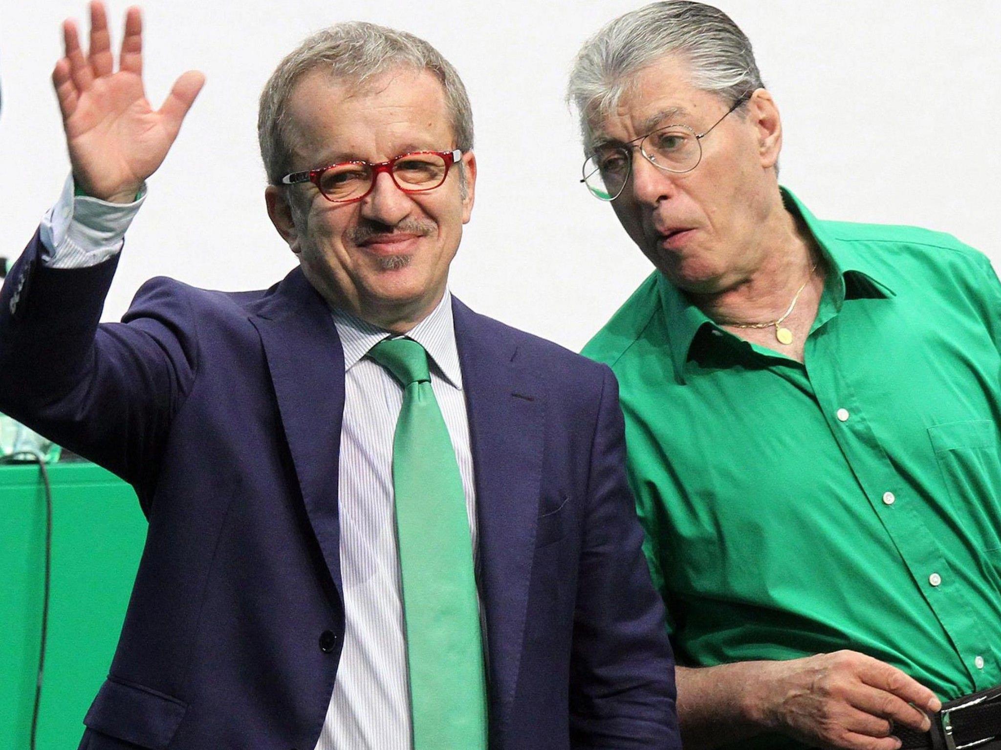 Lega Nord-Chef Roberto Maroni und sein Vorgänger Umberto Bossi.