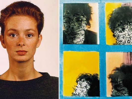 Bei der Foto-Automaten-Kunst-Ausstellung: Thomas Ruff, Porträt (Petra Lappat), 1987 (links), Susan Hiller, Midnight, Euston, 1983 Bei der Foto-Automaten-Kunst-Ausstellung: Thomas Ruff, Porträt (Petra Lappat), 1987 (links), Susan Hiller, Midnight, Euston, 1983