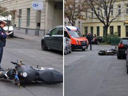 Der Motorradfahrer wurde bei dem Unfall anscheinend verletzt.