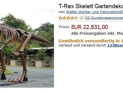 Auf Amazon kann man zum Beispiel auch einen T-Rex kaufen.