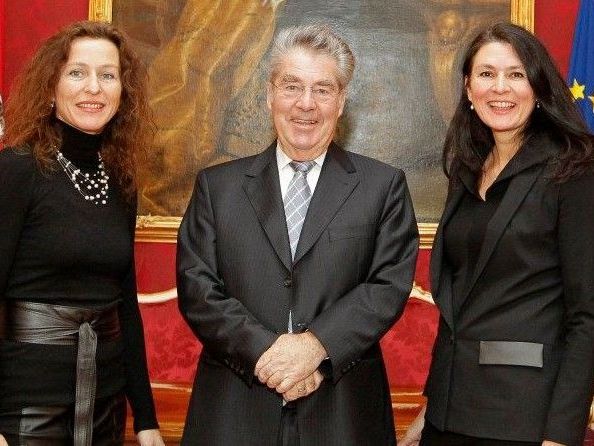 Mercedes und Franziska Welte mit Bundespräsident Fischer in Wien. Mercedes und Franziska Welte mit Bundespräsident Fischer in Wien.