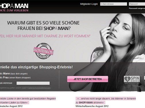 "Produkte zum Verlieben" - Damit wirbt die rasant wachsende Partnerbörse Shop A Man. "Produkte zum Verlieben" - Damit wirbt die rasant wachsende Partnerbörse Shop A Man.