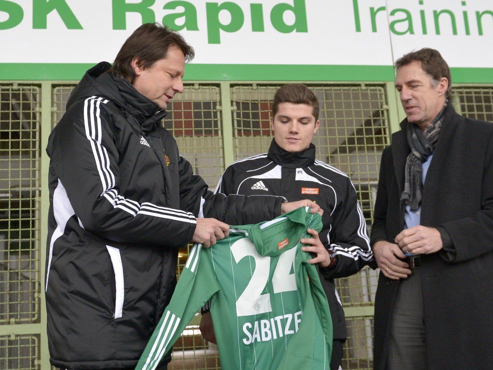 Marcel Sabitzer absolvierte am Dienstag seine erste Trainingseinheit mit dem SK Rapid Wien.