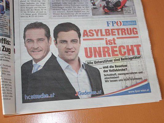 Dieses FPÖ-Inserat in der Tageszeitung "Heute" erregte die Gemüter