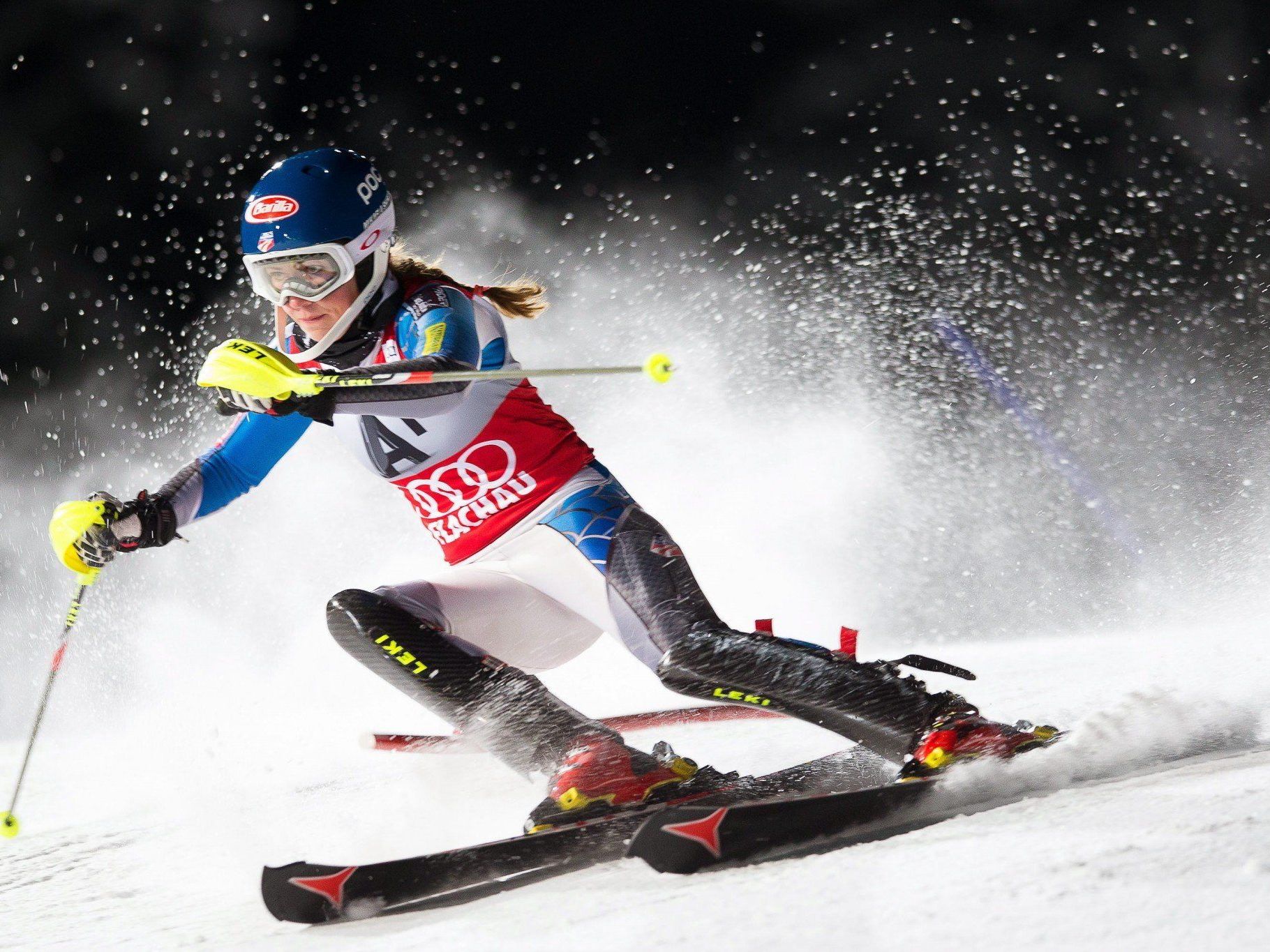 Mikaela Shiffrin gewann ihren dritten Weltcup-Slalom in dieser Saison. Mikaela Shiffrin gewann ihren dritten Weltcup-Slalom in dieser Saison.