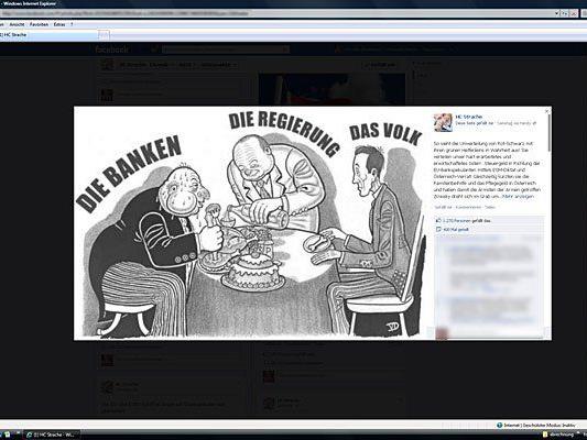 Dieser Cartoon auf der Facebook-Seite von H.C. Strache sorgte für Wirbel