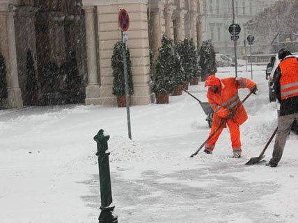 Das Schnee-Wetter hat Wien fest im Griff, die MA 48 ist im Einsatz.