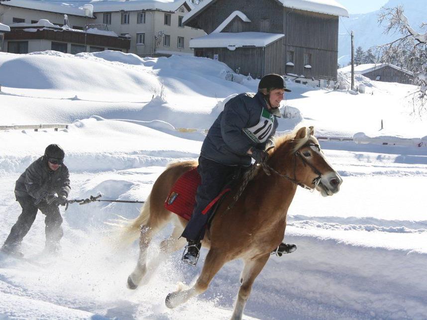 Unterhaltsamer Pferdesport wurde beim Skijöring in Langenegg geboten.