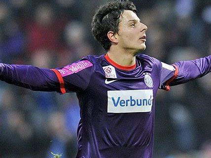 Philipp Hosiner, Goalgetter der Wiener Austria rechnet mit einem ausgeglichen Kampf im Derby