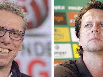 Peter Stöger und Peter Schöttel ließen sich im Hinblick auf das Derby nicht in die Karten blicken