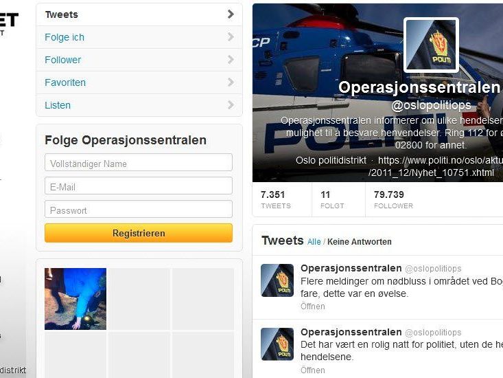Einsatzzentrale der Osloer Polizei amüsiert Bürger auf Twitter mit trockenen Sprüchen. Einsatzzentrale der Osloer Polizei amüsiert Bürger auf Twitter mit trockenen Sprüchen.