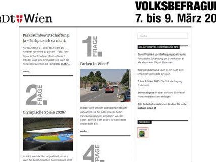 Online kann schon vor der Wiener Volksbefragung diskutiert werden. Online kann schon vor der Wiener Volksbefragung diskutiert werden.