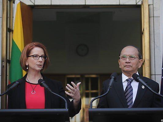 Julia Gillard und Thein Sein in Canberra