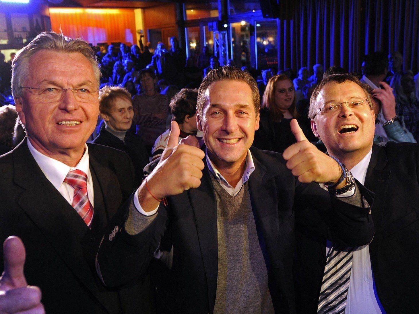 FPÖ will 15 Prozent: H.C Strache bei Ansprache in Inssbruck.