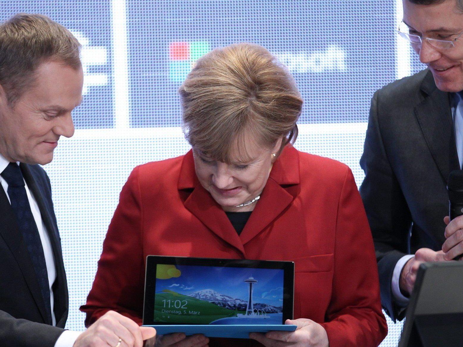 Anegla Merkel eröffnete am Dienstag die CeBit 2013 in Hannover.
