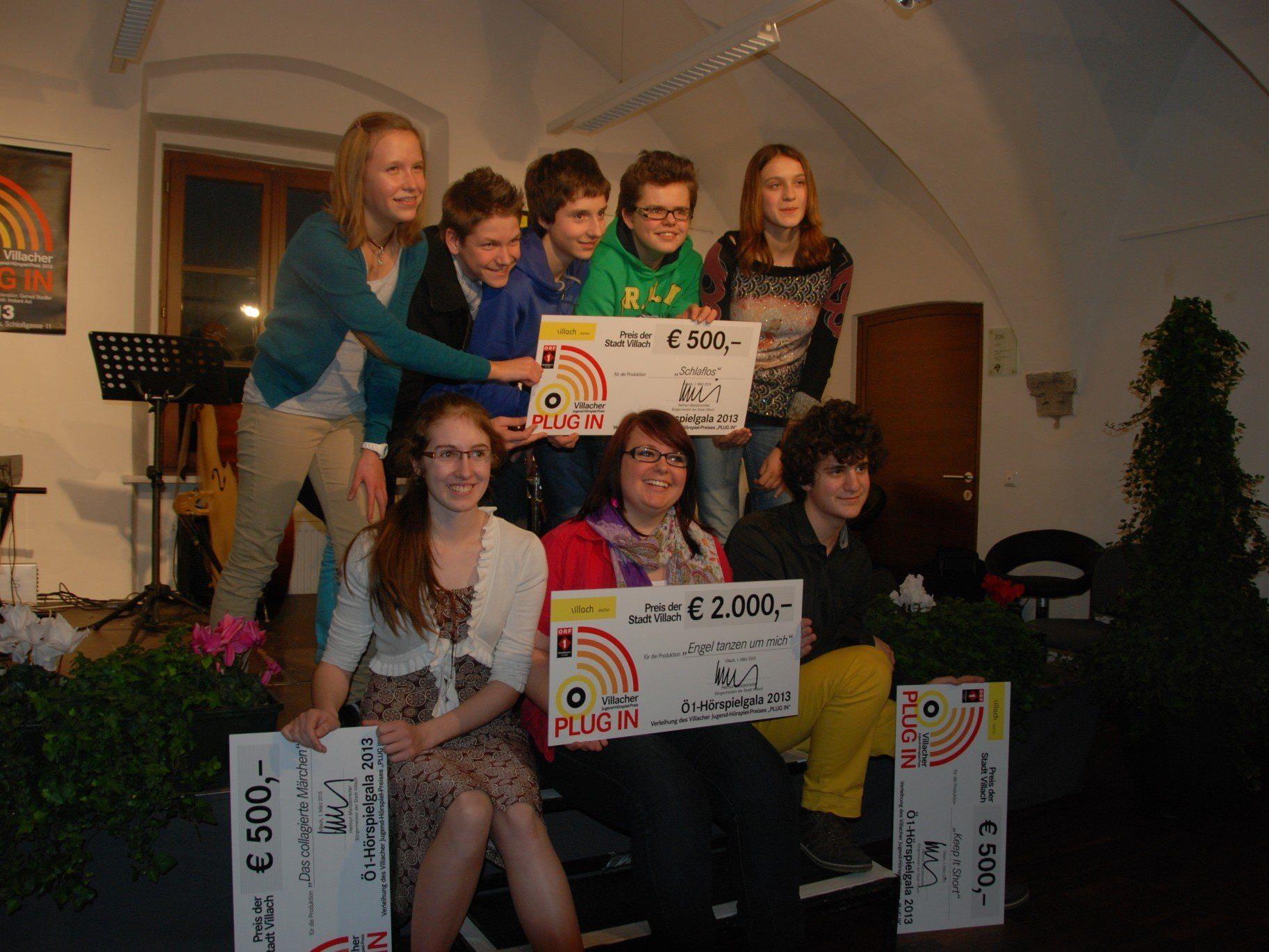 Die Preisträger des Österreichischen Jugendhörspielpreises PLUG IN 2013.