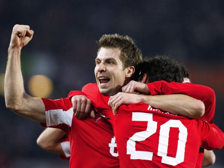 Ivanschitz bejubelt den österreichischen Sieg Ivanschitz bejubelt den österreichischen Sieg