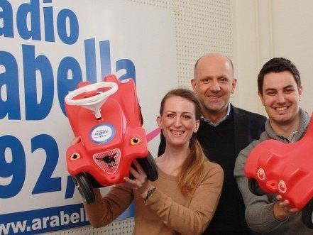 Sophie Lang (Moderatorin Radio Arabella), Mag. Wolfgang Struber (Geschäftsführer Radio Arabella) und Julian Steiner (Moderator Radio Arabella)