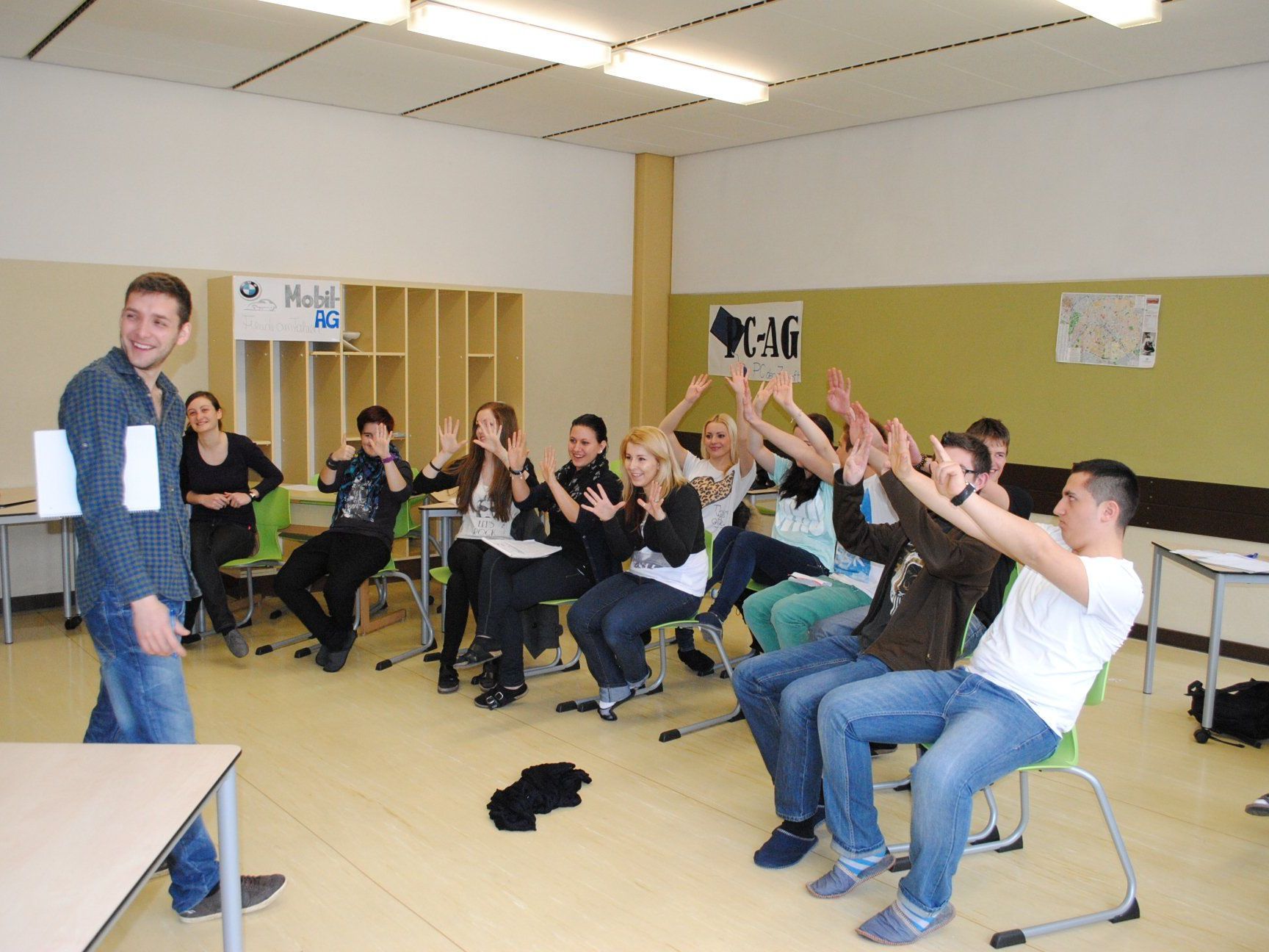 Beim Sprachworkshop. Beim Sprachworkshop.