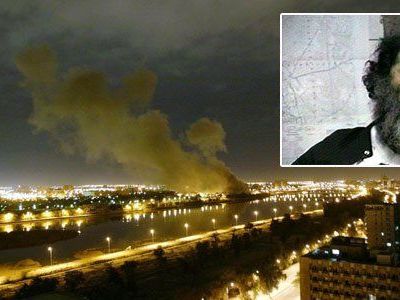 Archivbilder: Die ersten Bomben treffen Bagdad - klein im Bild: Saddam Hussein kurz nach seiner Gefangennahme im Dezember 2003. Archivbilder: Die ersten Bomben treffen Bagdad - klein im Bild: Saddam Hussein kurz nach seiner Gefangennahme im Dezember 2003.