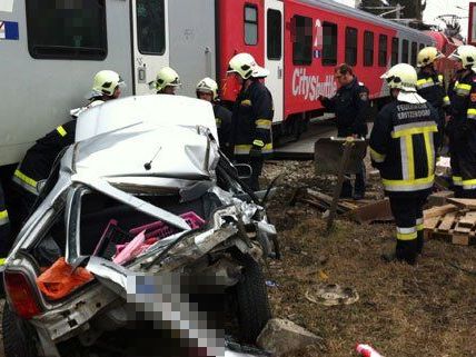 Am Samstag wurde ein Pkw in Niederösterreich von einem Zug gerammt. Am Samstag wurde ein Pkw in Niederösterreich von einem Zug gerammt.