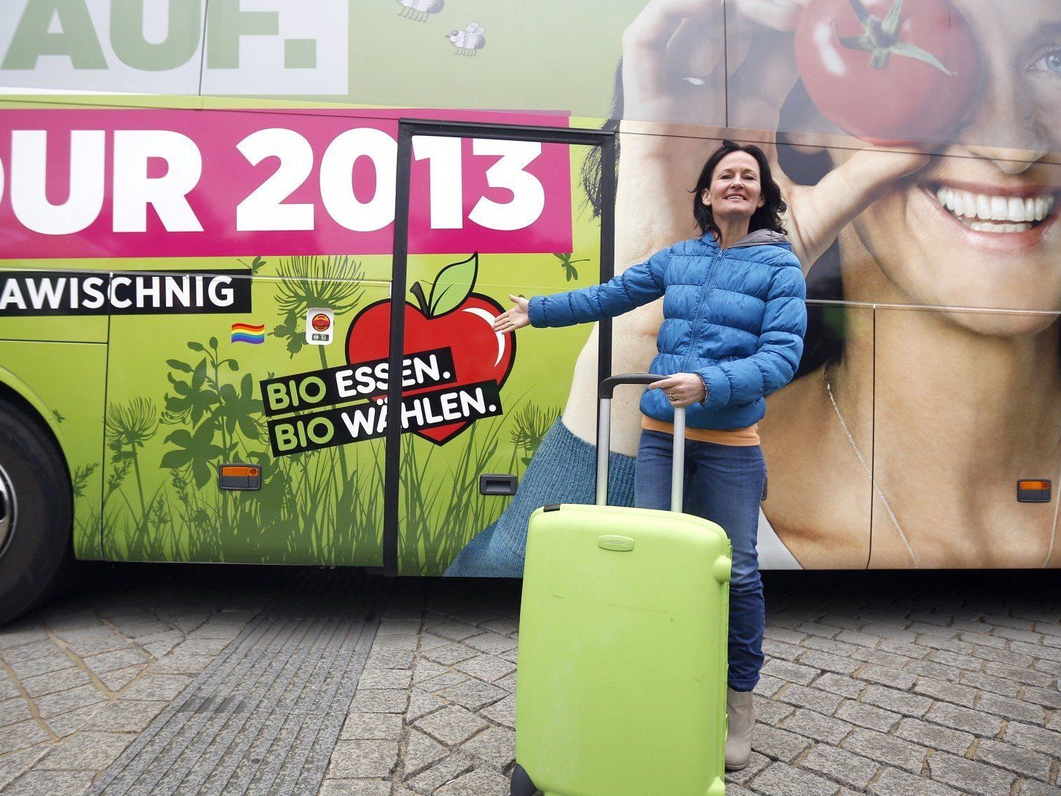 Grünen-Chefin Eva Glawischnig startete am Montag ihre Österreich-Tour.