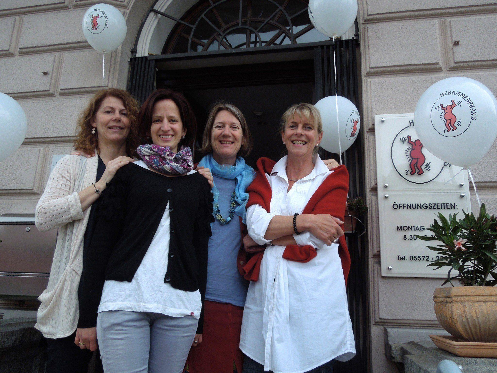 Elisabeth Spiegel-Hefel, Edith Ritter-Ladstätter, Daniela Mittelberger-Erath und Helga Peter feierten mit ihrer Hebammenpraxis 10. Geburtstag.