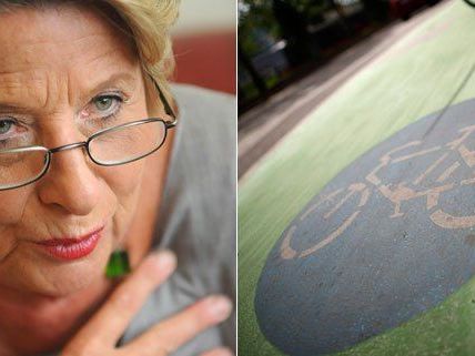 Ursula Stenzel ärgert sich über die grünen Radwege in Wien.