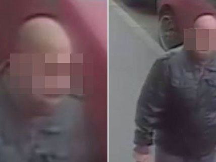 Dies er Mann wird nach dem Banküberfall gesucht. Dies er Mann wird nach dem Banküberfall gesucht.