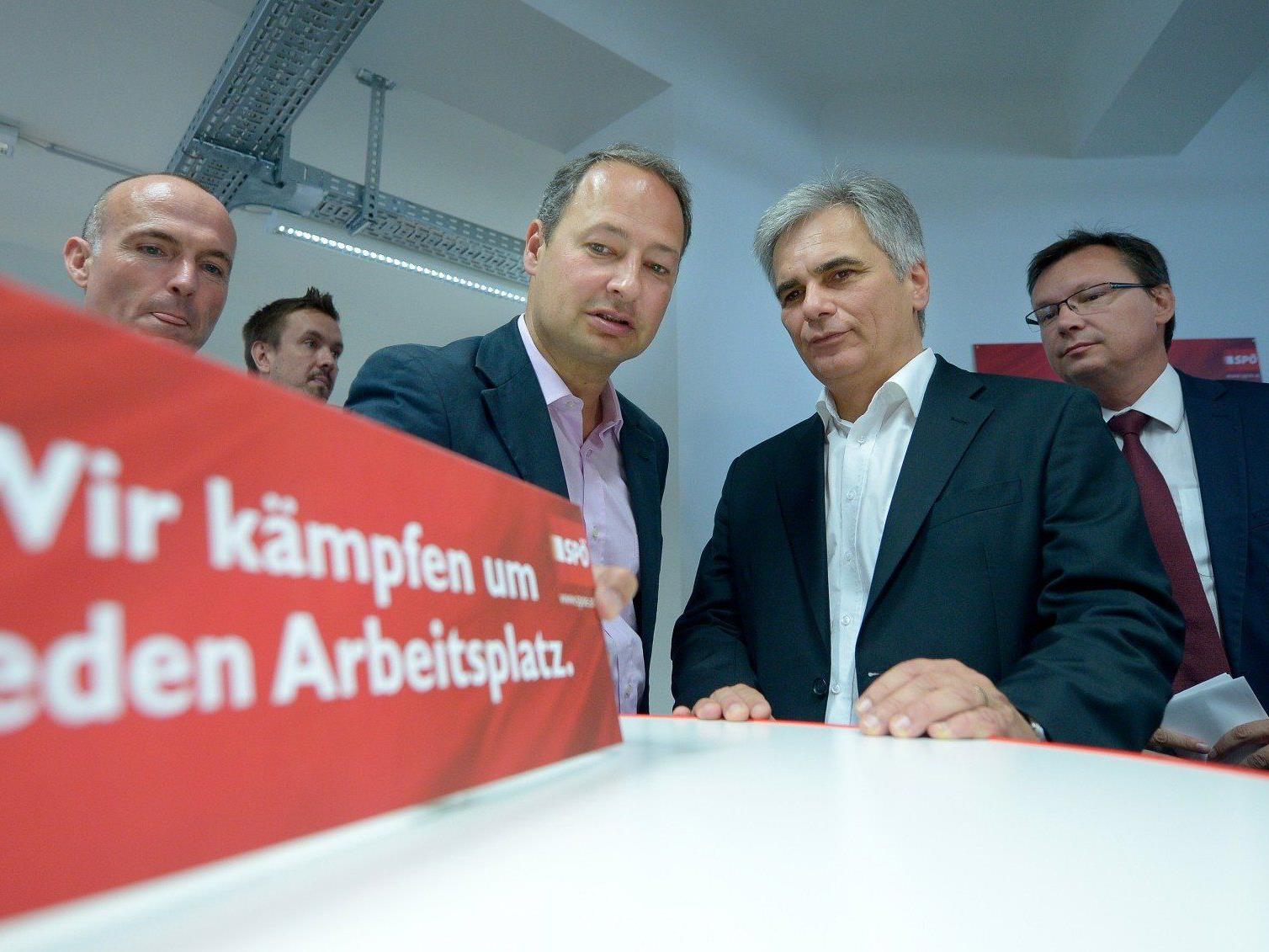 Werner Faymann eröffnete die SPÖ-Wahlkampfzentrale in Wien.