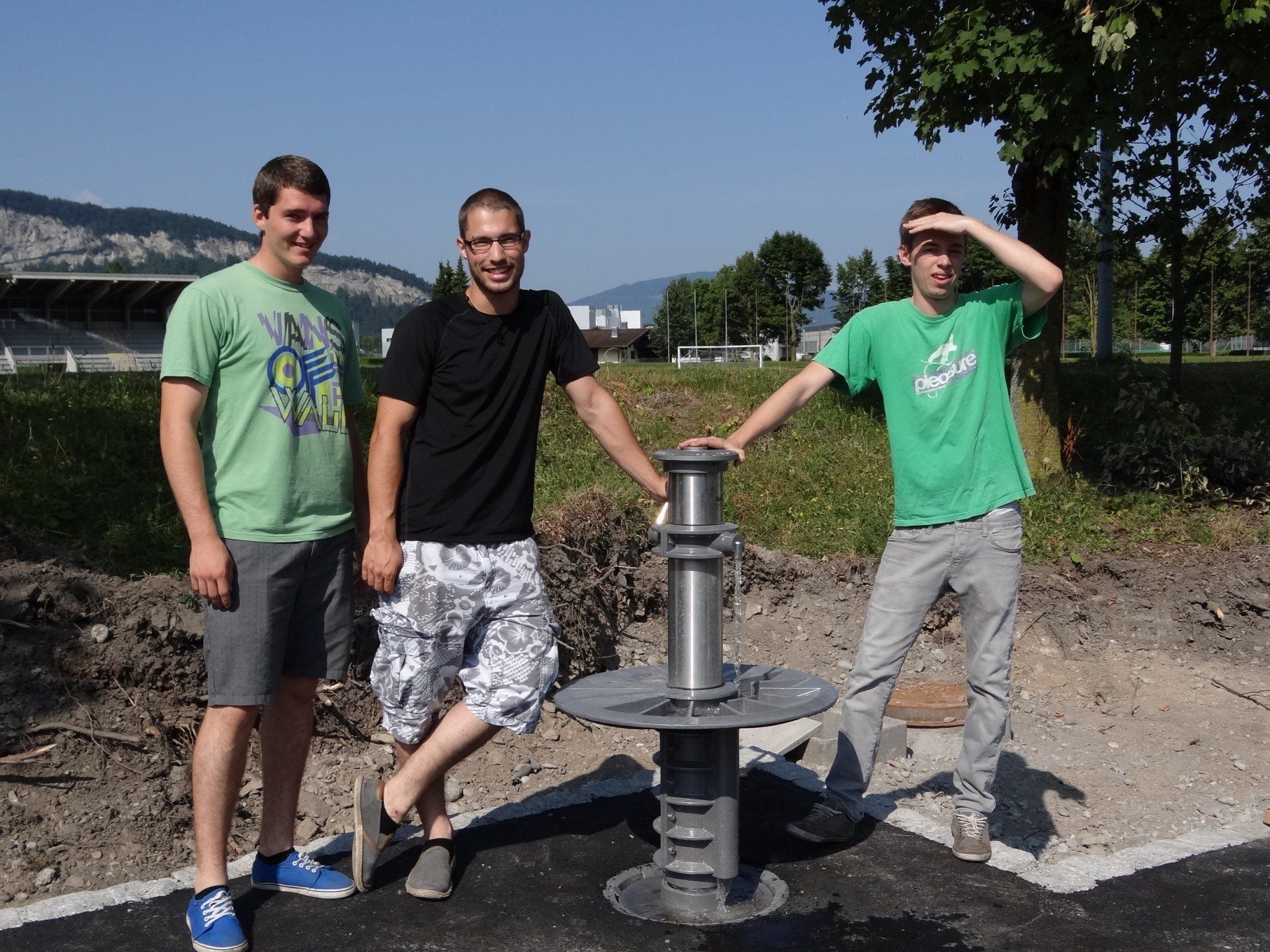 Die beiden Trinkwasserbrunnen beim Jugendpark amKumma sorgen schon für Abkühlung. Die beiden Trinkwasserbrunnen beim Jugendpark amKumma sorgen schon für Abkühlung.