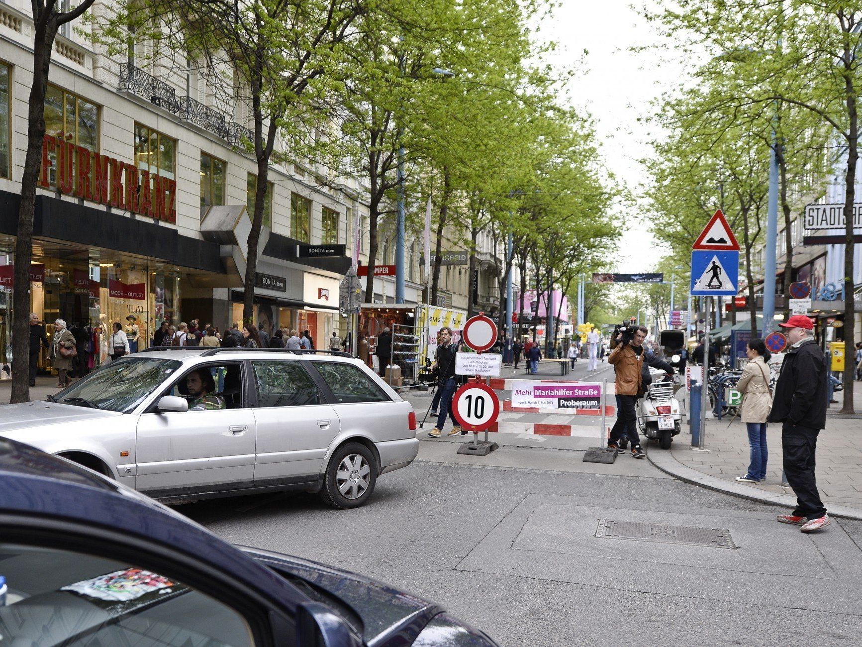 Mariahilfer Straße Neu: Kfz-Parken nur noch bis Mittwochabend möglich