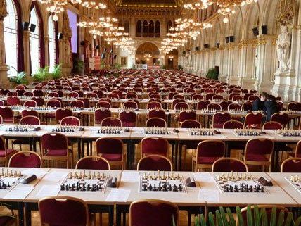 Über 700 Schachspieler nehmen an der Wiener Schachmeisterschaft im Rathaus teil. Über 700 Schachspieler nehmen an der Wiener Schachmeisterschaft im Rathaus teil.