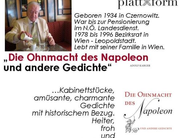 Flyer Adolf Karger 20.10. Flyer Adolf Karger 20.10.