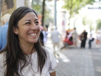 Maria Vassilakou auf der Mariahilfer Straße.