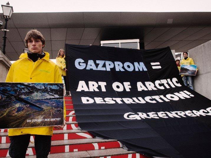 Greenpeace-Protest gegen Gazprom in Wien.