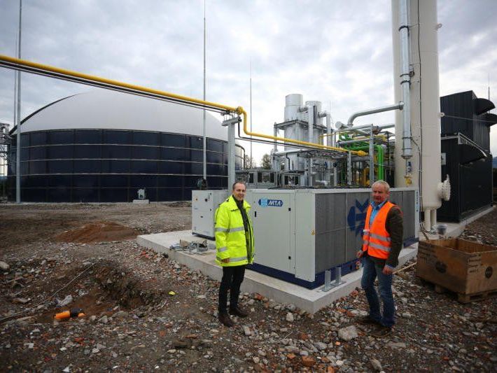 Aus einem Kilogramm ¬Bioabfall wird in etwa eine ¬Kilowattstunde Biogas erzeugt. Aus einem Kilogramm ¬Bioabfall wird in etwa eine ¬Kilowattstunde Biogas erzeugt.