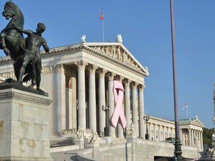 Pink Ribbon am Parlament in Wien.