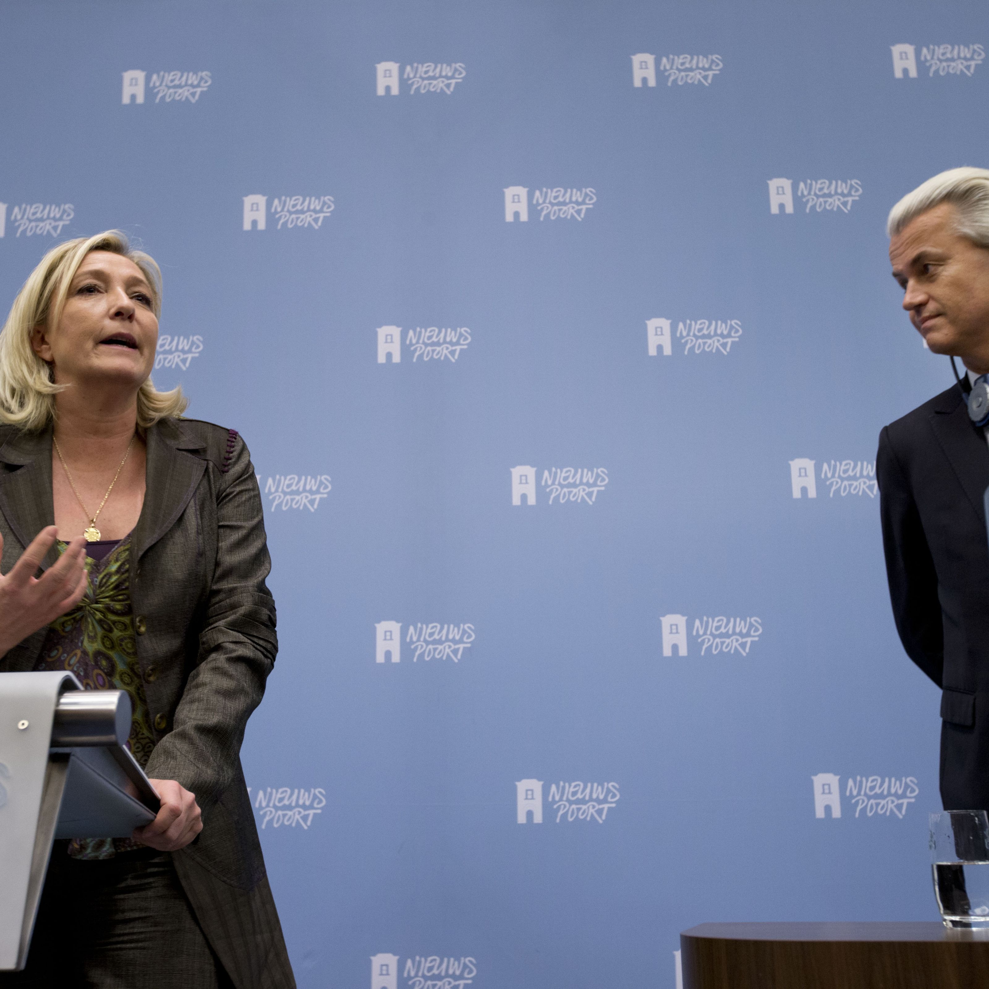 Marine Le Pen (Front National, Frankreich) und Geert Wilders (Partij voor de Vrijheid, Niederlande). Marine Le Pen (Front National, Frankreich) und Geert Wilders (Partij voor de Vrijheid, Niederlande).