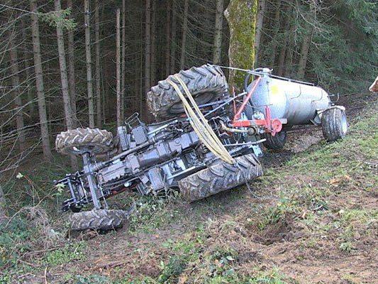 Der abgestürzte Traktor