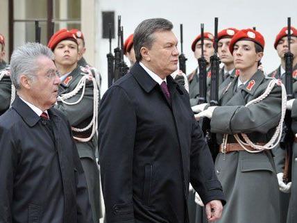 Ukrainischer Präsident Viktor Janukowitsch auf Staatsbesuch in Wien.