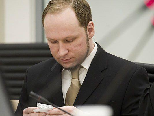 Der Attentäter Anders Behring Breivik beim Prozess