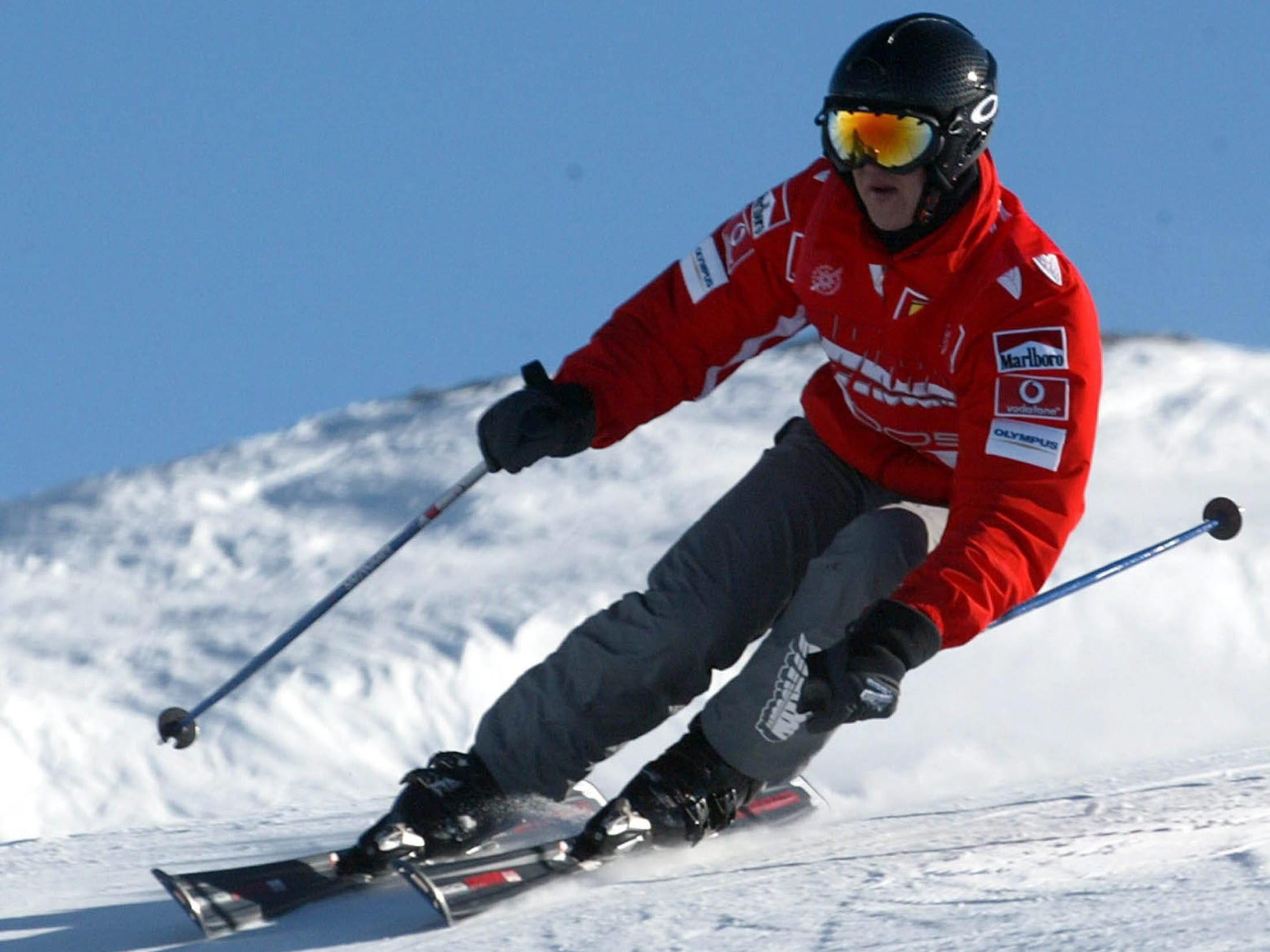 Michael Schumacher beim Skifahren 2005 in Italien.