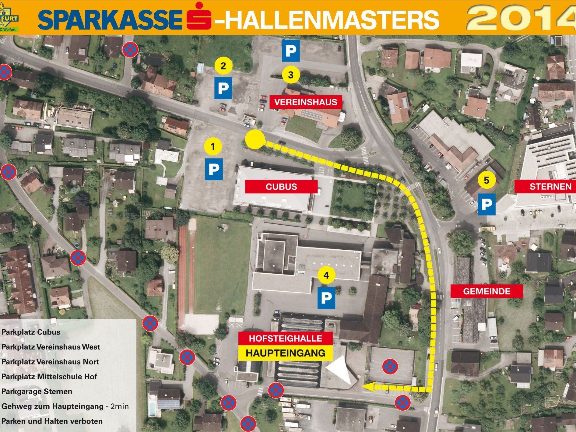 Neue Parkplatzregelung für das Wolfurter Hallenmasters. Neue Parkplatzregelung für das Wolfurter Hallenmasters.