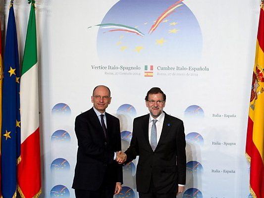 Letta und Rajoy trafen sich in Rom Letta und Rajoy trafen sich in Rom