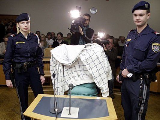 Die Angeklagte beim Prozess in Wien Die Angeklagte beim Prozess in Wien