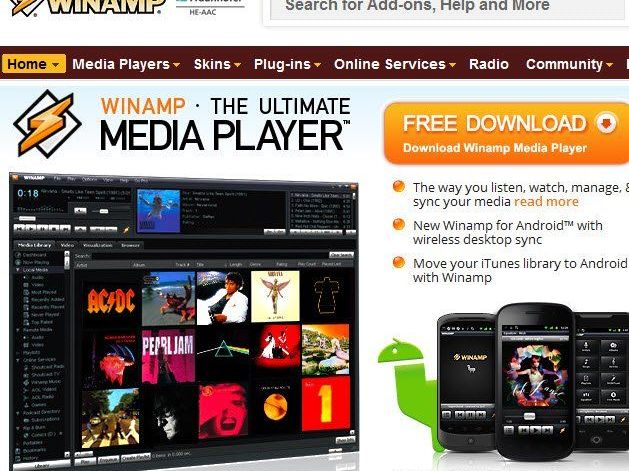 Musikplayer-Software winamp drohte die Einstellung. Musikplayer-Software winamp drohte die Einstellung.