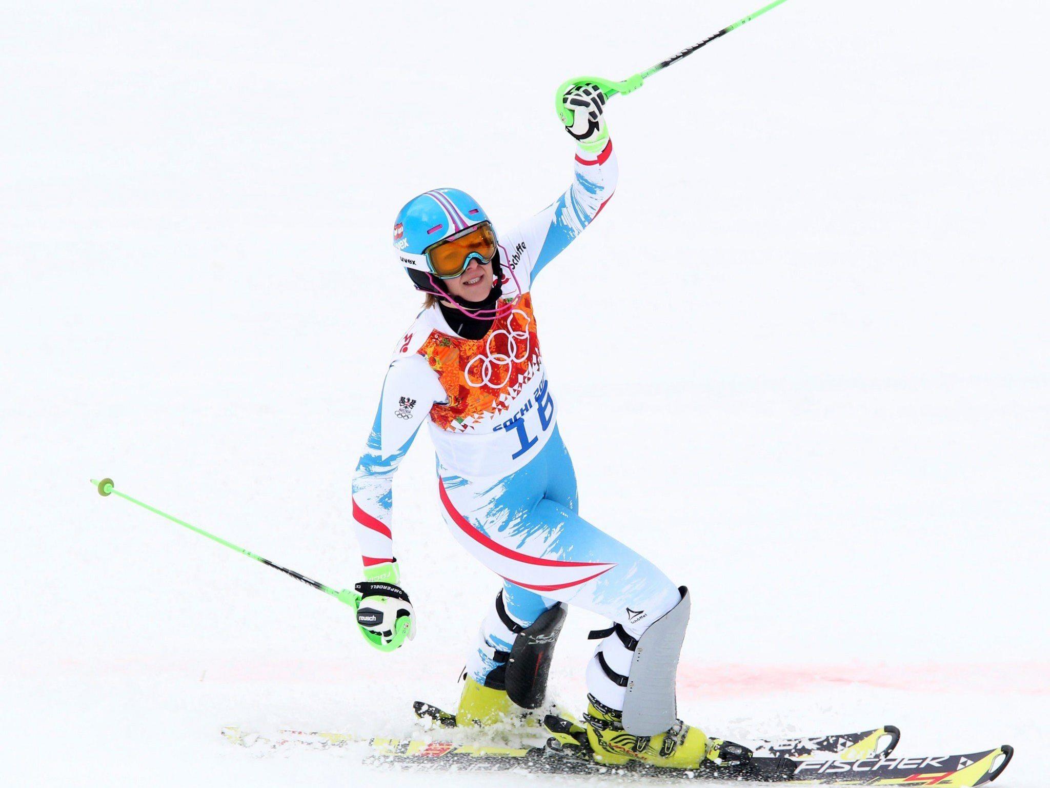 Nicole Hosp sicherte in der Superkombi eine Silbermedaille für Österreich.