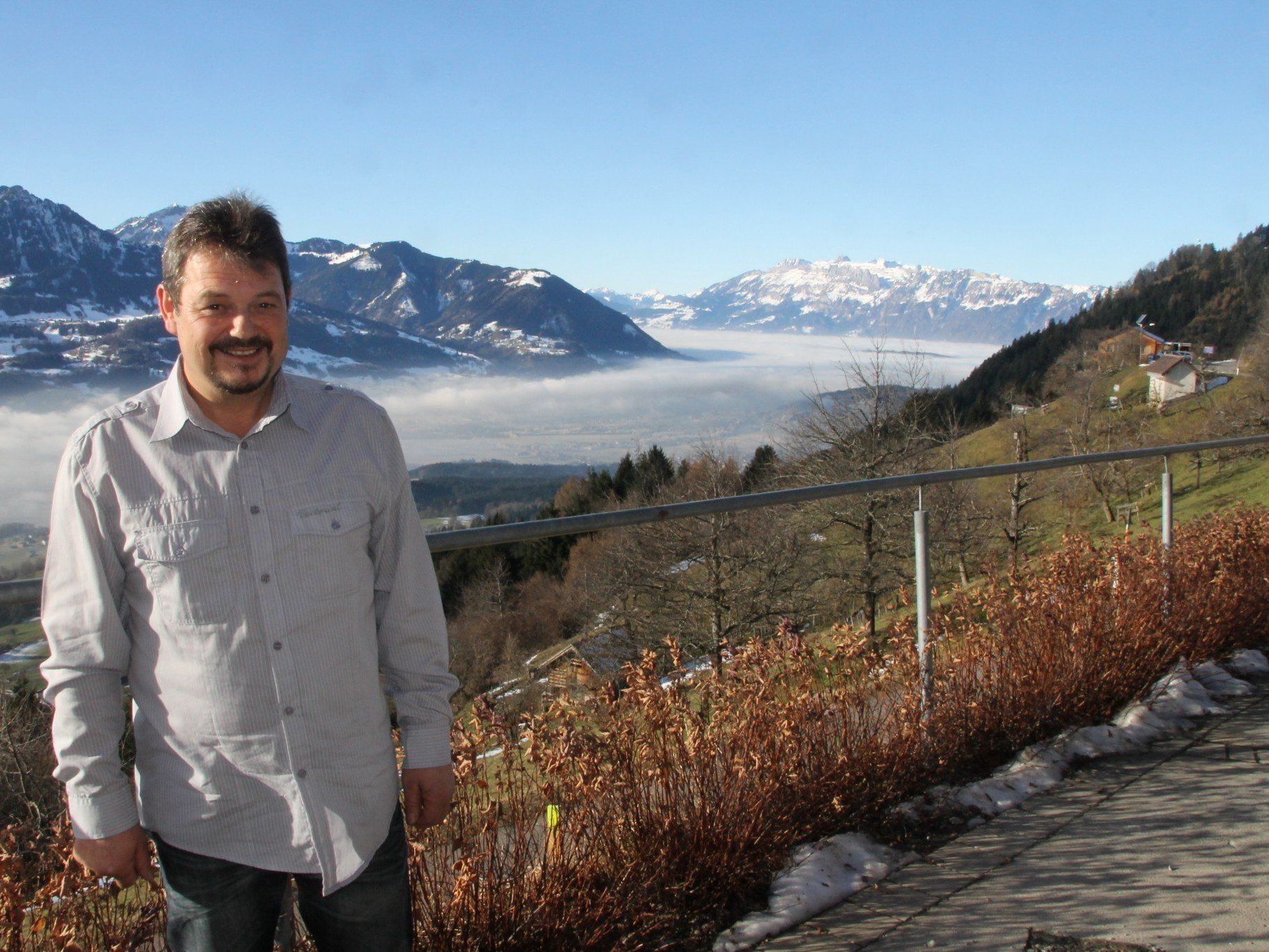 Bürgermeister Walter Rauch in Dünserberg Bürgermeister Walter Rauch in Dünserberg